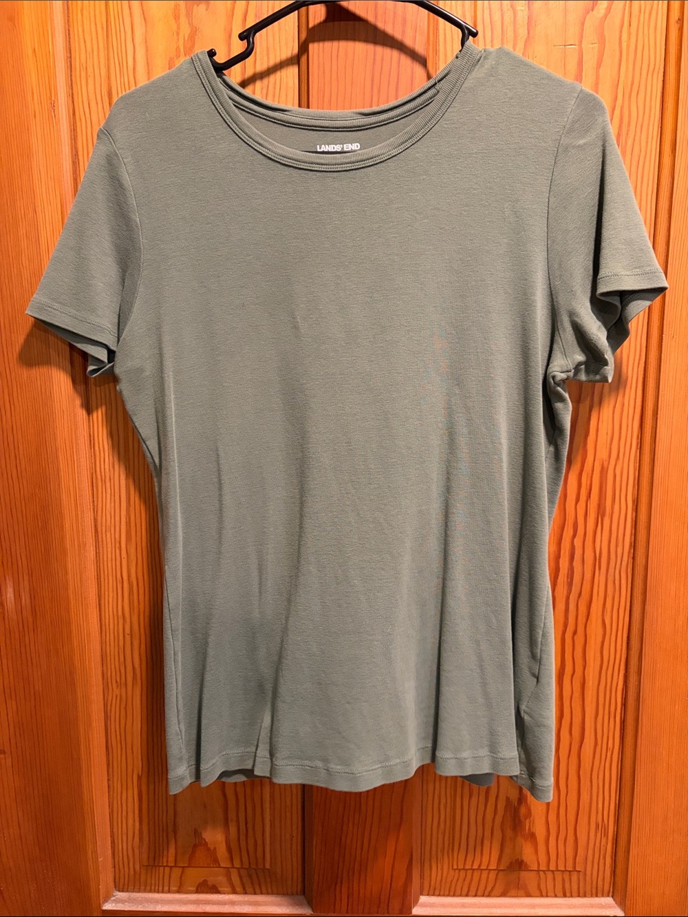 Lands' End Olive Crewneck Short Sleeve Tee